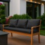 Anthrazitfarbenes Bankkissen-Set für 3-Sitzer Gartenbank (180x60 cm) mit 4 Rückenkissen.