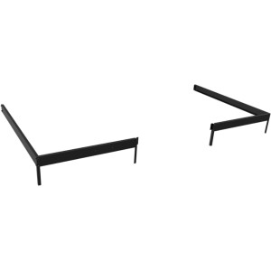 Schwarzer Halls Fundamentrahmen für Gewächshaus Qube Lean-to 612, Stahl.