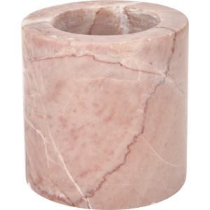 Rosa Teelichthalter Midnight Mystery aus Marmor, 6,5 cm hoch.