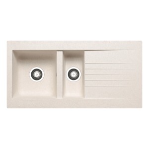 Pyramis Einbauspüle Siroko aus Verbundwerkstoff 100 cm x 50 cm Beige