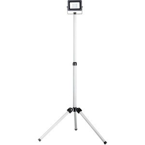LED-Arbeitsleuchte Flare auf Stativ, 20W, silber-anthrazit, ausziehbar. Ideal für Baustellen.