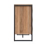 okwish Sideboard mit Metallbeinen Erhöhten Türen Wohnzimmer 120x40x80cm Schwarz Natur_8