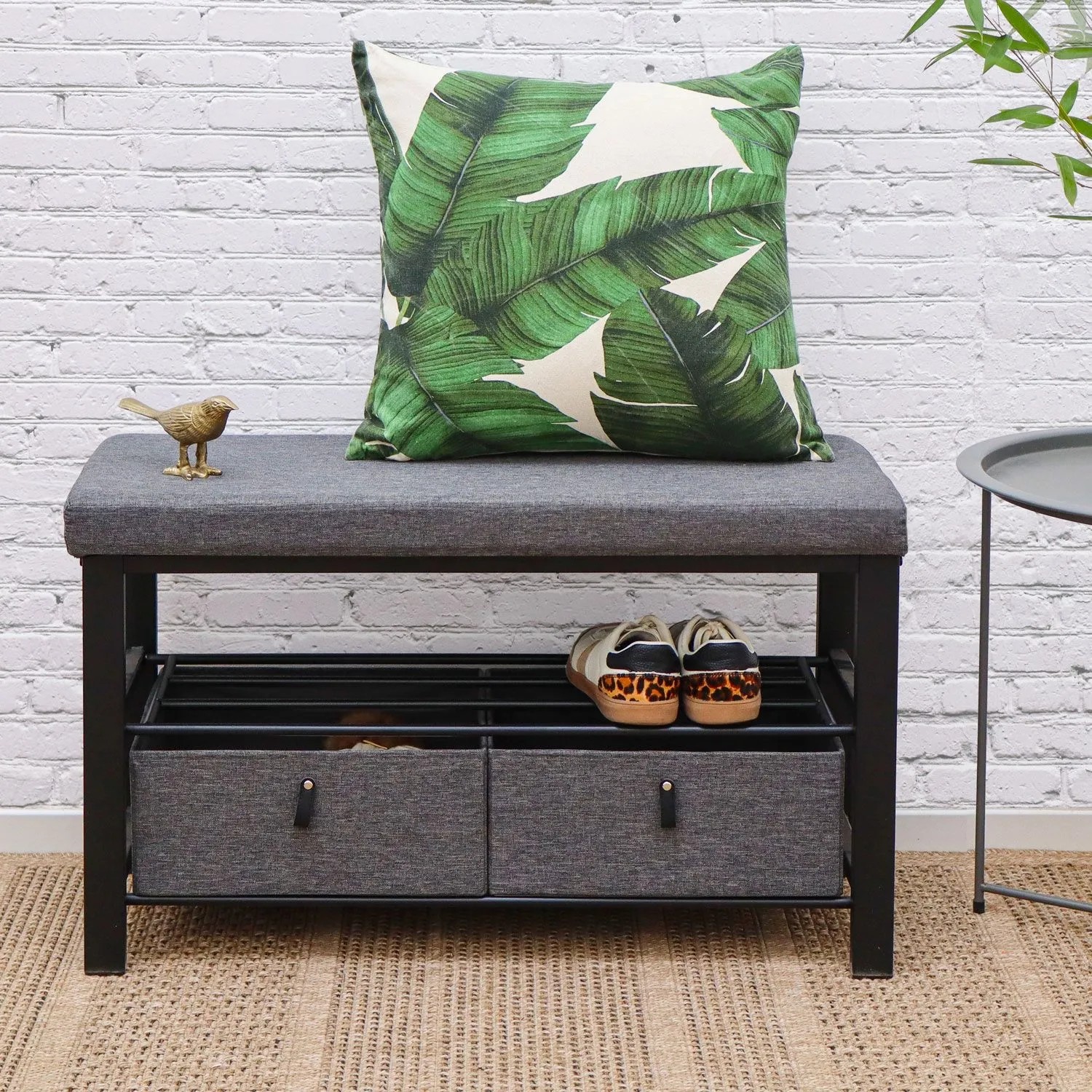 DuneDesign Offener Schuhschrank aus Metall 81 x 32 x 46 cm Grau kaufen bei OBI