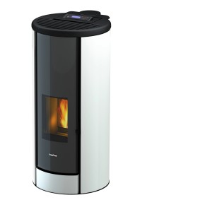 Freepoint Pelletofen Breeze, Stahl weiß, 9,1 kW, mit Automatik. Moderner Ofen für behagliche Wärme.