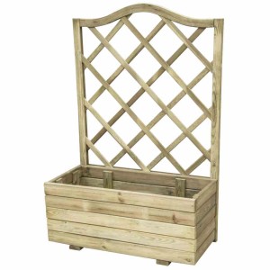 Siena Garden Pflanzkasten mit Rankgitter aus Kiefernholz, natur, 40x80x120 cm.