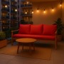 Rotes Setgarden Bankkissen-Set für 3-Sitzer Gartenbank (170x60 + 4x 50x56cm) für bequemes Sitzen.
