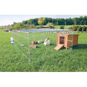 Trixie Freilaufgehege Natura mit Abdeckung verzinkt 144 cm x 58 cm x 116 cm