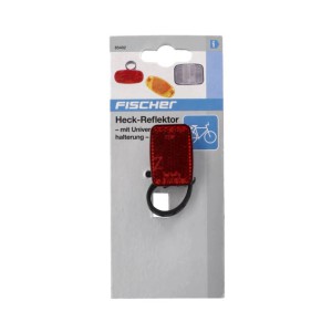 Fischer Heckreflektor mit Universalbefestigung für Fahrräder, rot.