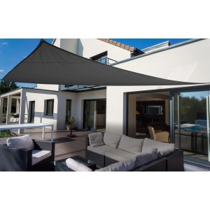 Amgo Dreieckiges Sonnensegel – 3x3 M, Weiß, 95% UV-Schutz, Luftdurchlässig, Für Garten & Terrasse