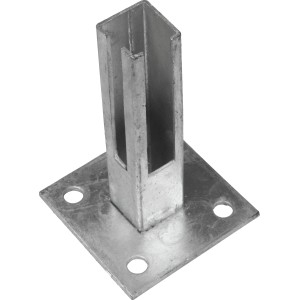 Verzinkte Bodenplatte 40x40 mm für Zaunpfosten, Zubehör für Zaunbau.