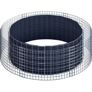 Rundes Gabiona Gabionen-Hochbeet, 50 cm hoch, Ø 172 cm, Maschenweite 5x10 cm.