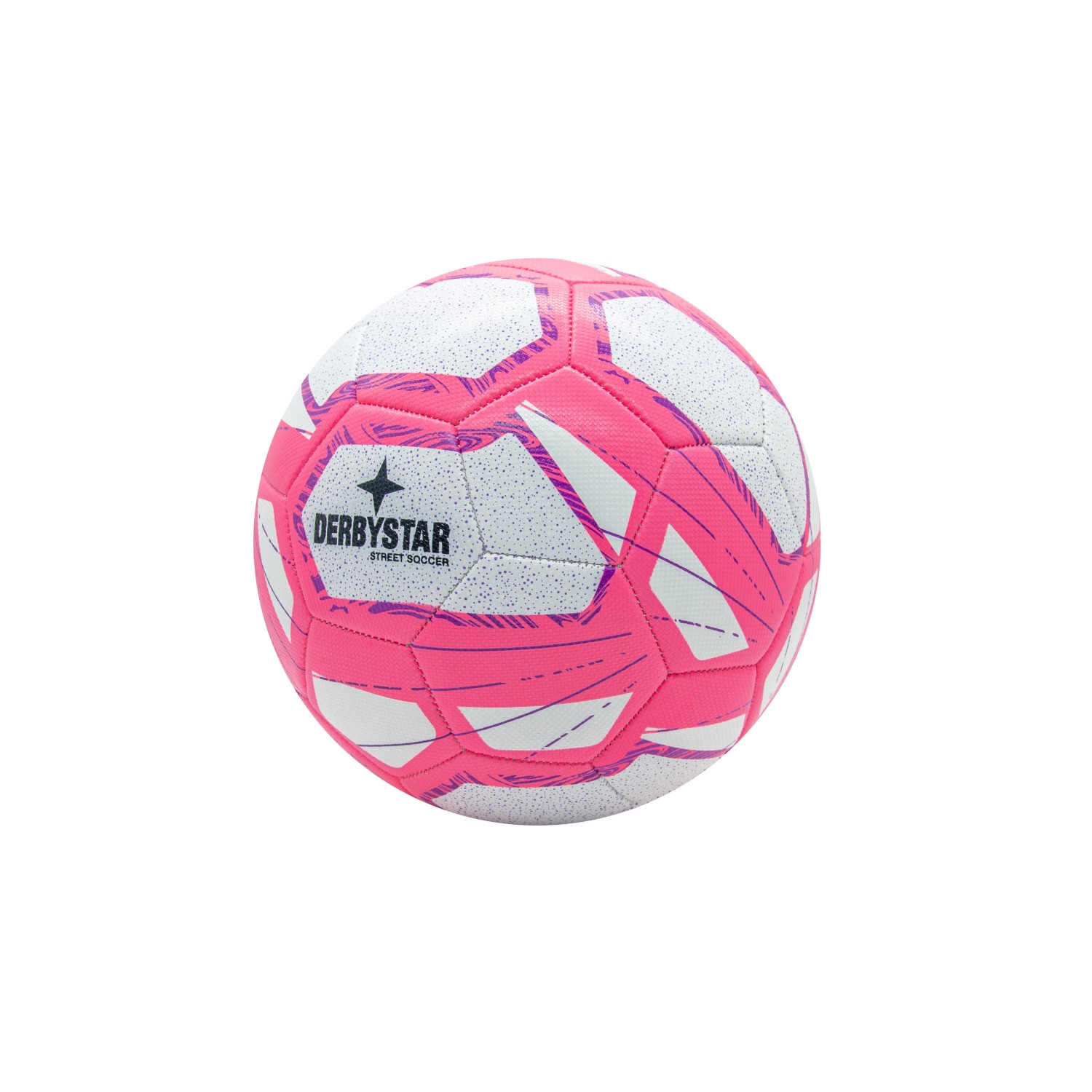 Derbystar Fußball Heimspiel Street Soccer, Größe 5, weiß-pink, ideal für Straßenfußball.