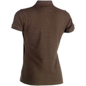 Braunes Herock Damen Polo-Shirt Freya, kurzärmlig, Größe L, Arbeitskleidung.