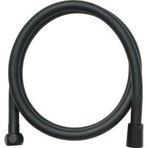 Schwarz-matter 150 cm Kunststoff-Brauseschlauch, aufgerollt. Ideal für Duschsysteme, mit Verdrehschutz.