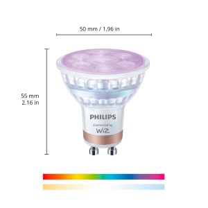 Philips Smart LED GU10 Leuchtmittel, Tunable White & Color, 60W, 3er-Pack.
