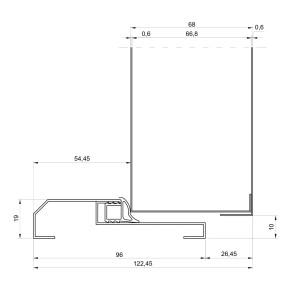 Detailzeichnung Pordo Stahl-Nebeneingangstür G2 Anthrazit, Maße und Aufbau.