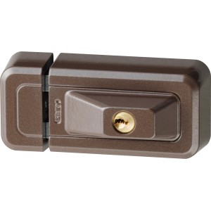 Abus Zusatzschloss 3010 B SB, braunes Türschloss mit Schlüssel für Fenster, Türen und Klappen.