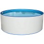 Steinbach Stahlwandpool-Set Nuovo, Ø 350 cm, mit weißer Stahlwand und blauer Innenfolie, gefüllt mit Wasser.