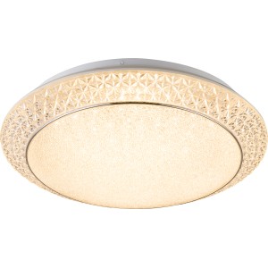 Weiße LED-Deckenleuchte Ronja, Ø 41cm, dimmbar mit Fernbedienung, Lichtfarbe einstellbar.