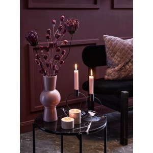 Schwarzer Kerzenhalter Midnight Mystery, 40 cm, aus Metall für Tafelkerzen, moderne Deko.