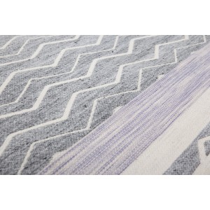 Kayoom Kurzflorteppich Mirage 110, violett-grau, 160x230 cm mit Zickzackmuster.