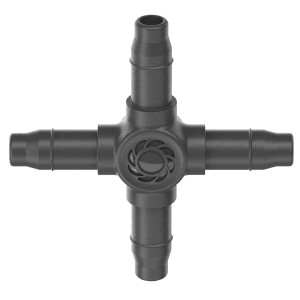 Gardena Kreuzstück 4,6 mm für Micro-Drip-Systeme, zur Richtungsänderung von Verteilerrohren.
