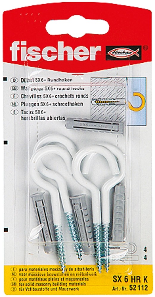 Fischer Spreizdübel SX 6 x 30 HR K mit Rundhaken (4 ST) kaufen bei OBI