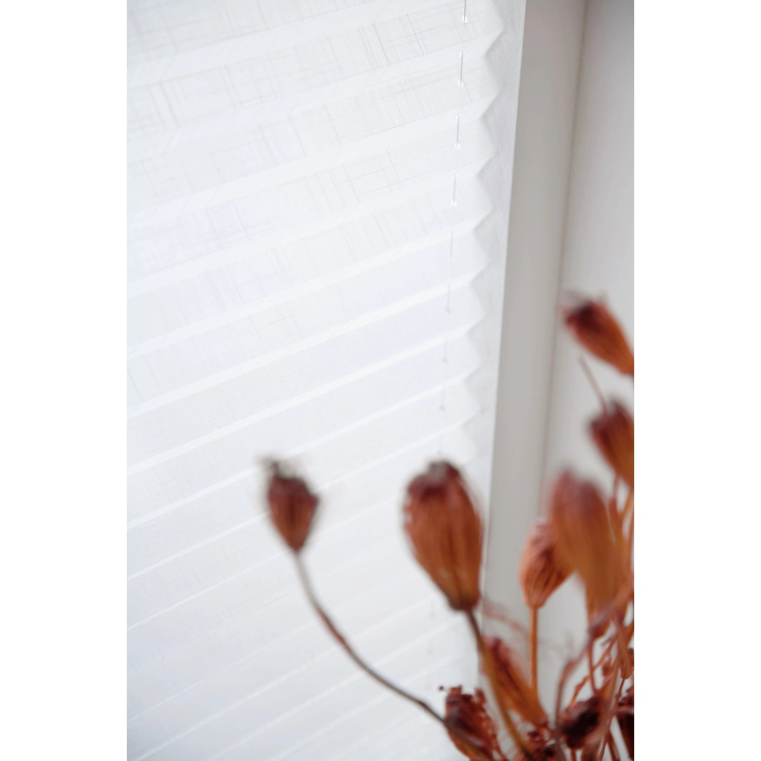 Schöner Wohnen Plissee Marla, 70x130 cm, weiß, Leinenoptik, blickdicht und lichtdurchlässig.