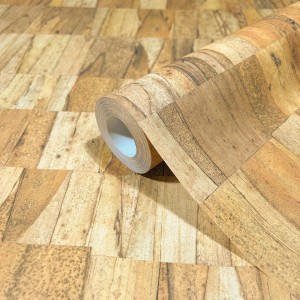 Beige Vliestapete in Holzoptik von Marburg, Rolle 10,05 m x 0,53 m, für moderne Wandgestaltung.