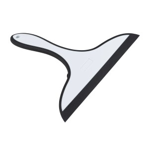 Wenko Badezimmerwischer Ibos, weißer Duschabzieher aus Kunststoff für Bad und Dusche.