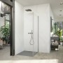 Hüppe Design Pure Seitenwand, 90x200 cm, Silber Matt, für Duschkabine mit Schwingtür.
