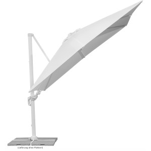 Weißer Schneider Ampelschirm Rhodos, 360x300 cm, mit Dreh- und Neigefunktion für optimalen Sonnenschutz.