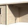 Holz-Gartenhaus Decor et Jardin Eden mit Anbau, unbehandelt, 610x298 cm.