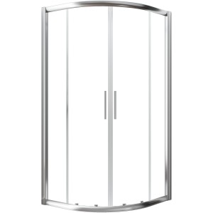 Schulte Runddusche II 100x100 cm mit Kristallglas und Aluminiumprofilen.