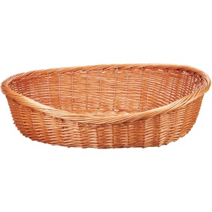 Jollypaw Hundekorb aus Weide, 100 cm, mit breitem Rand für mehr Komfort.