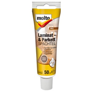 Molto Laminat- & Parkettspachtel Dunkelbraun, 50ml Tube zur Reparatur von Holzböden.