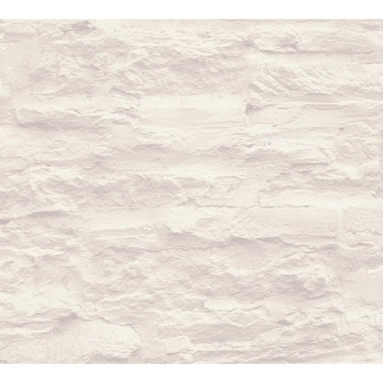 Vliestapete Stein Creme mit 3D-Effekt, Dekorative Tapete im Stein-Look.