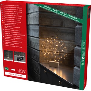 Konstsmide LED Metallsilhouette Kleiner Ring mit Holz-Fuß