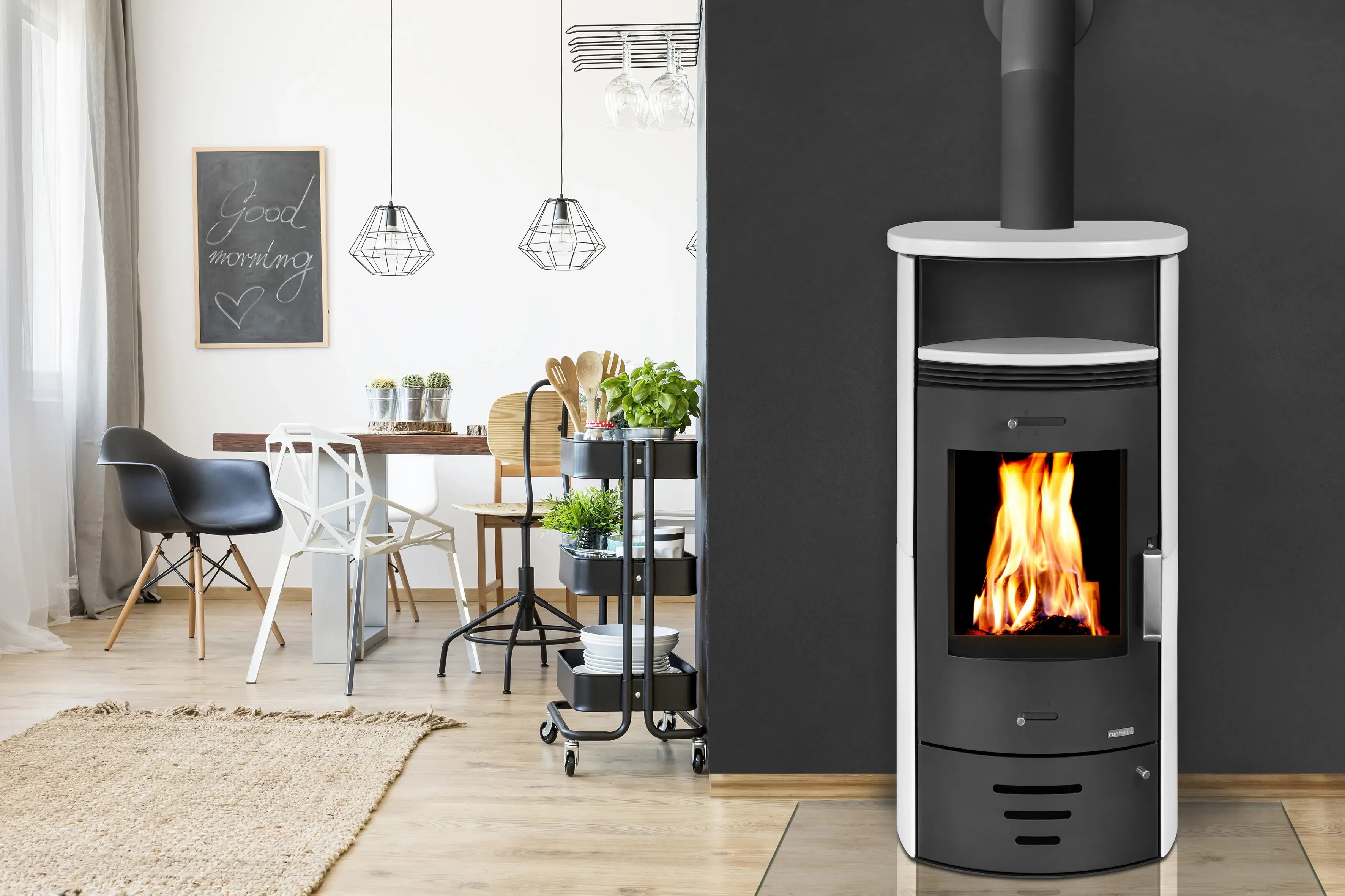 Kaminofen Casablanca 3.0 Keramik Weiß, Schwarz 7,5 kW EEK A kaufen bei OBI