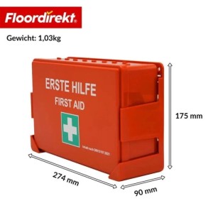 Floordirekt Erste-Hilfe-Koffer DIN 13157 Verbandskasten Wandhalterung ISO-Aufkleber