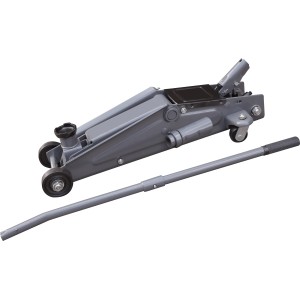 Grauer Rangierwagenheber RWH-2500 B mit 2,5 t Tragkraft und Hebel für Autoreparatur und Wartung.