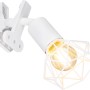 Weißer Globo Klemmstrahler Xara I mit Metallgeflecht-Schirm. Moderne Klemmleuchte für flexible Beleuchtung.