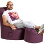 Sitting Point Sessel Scuba in Aubergine mit Fußhocker und Seitentasche. Bequemer Sitzsack für Indoor & Outdoor.