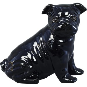 Deko-Hund glasiert aus Keramik 30,5 cm x 18 cm x 37 cm Schwarz