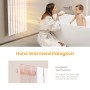 Weißer Emke Vertikalheizkörper im Bad, strahlt Wärme aus. Hohe Wärmeleitfähigkeit für effizientes Heizen. Modernes Design.