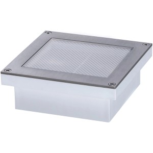 Paulmann LED-Bodeneinbaustrahler Brick, 10x10 cm, mit Edelstahlrahmen. Für Gartenwege und Einfahrten.