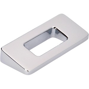 Glänzend verchromter Siro Möbelgriff aus Metall, Lochabstand 32 mm.