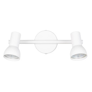 Weißer Reality Strahler Cantar mit zwei Spots, aus Metall, für Decke und Wand.