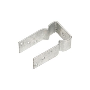 U-förmiger Stützenschuh zum Aufschrauben, feuerverzinkt, 81x150x60 mm.