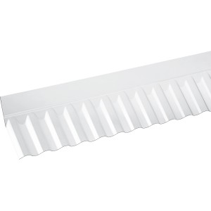 Transparenter Wandanschluss Acryl Sinus 76/18, 104,5 cm lang, für Kunststoffbedachung.